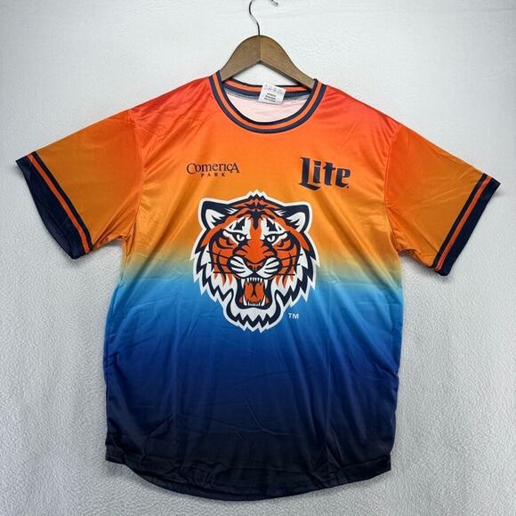 Detroit Tigers Jersey Men's Medium Blue Orange Tigres FC Soccer SGA Graphic - Picture 1 of 7